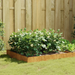 Taimekast, 100 x 100 x 26 cm, corten-teras