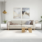 Diivanilauad 2tk, valge, 50 x 46 x 50cm, tehispuit