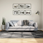 K&otilde;rge narmaga shaggy vaip "pamplona", must/kreemjas 160x230 cm