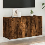 Seinale kinnitatav telerikapp, suitsutatud tamm, 80x30x41 cm