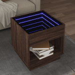 Diivanilaud LED-tuledega, pruun tamm, 50x50x50cm