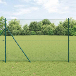 Aed koos postidega roheline 1.6 x 10 m pvc kaetud teras