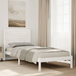Voodiraam ilma madratsita, valge, 90 x 220 cm, m&auml;nnipuit