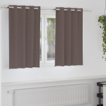 Kardinad r&otilde;ngastega 2 tk tume pruun 140 x 140 cm pol&uuml;ester