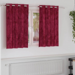 Satiinist kardinad 2 pcs Veinpunane 140 x 140 cm Samet