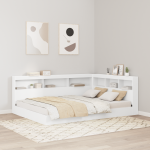 Raamaturiiuli voodi valge 150x200 cm inseneripuit