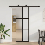 L&uuml;kanduks riistvara komplektiga must 76x205 cm karastatud klaas