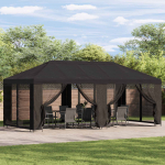 Paviljon k&uuml;lgseinadega 6 x 3 m Antratsiit Pol&uuml;ester ja teras