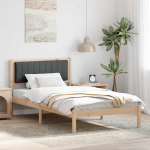 Voodiraam Pehme Peatoega peaga Tumehall 100 x 200 cm Tahke m&auml;nd