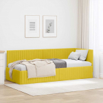 Nurga voodiraam peatsiga Kollane 80 cm x 200 cm Samet