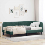 Nurga voodiraam Tume rohelise 100 x 200 cm Samet