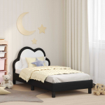 Laste voodiraam peatoega peaga Must 80 x 160 cm PU