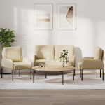 Diivanikomplektid padjaga 3 tk cream 115 x 56 x 80 cm Vineer