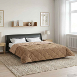 Talve tek Pruunikashall 220 x 260 cm Mikrokiud ja Teddy villa