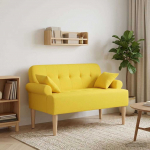 Nurgadiivan nuppude &auml;sitlusega Kerge kollane 120 x 65 x 79 cm