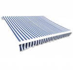 Varikatuse riie sinine ja valge 6 x 3 m (ilma raamita)
