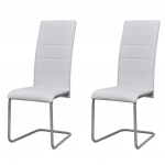 Vetruvate jalgadega s&ouml;&ouml;gitoolid 2 tk, valge, kunstnahk