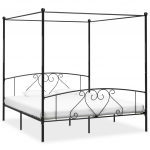 Baldahhiiniga voodiraam, must, metall, 200 x 200 cm