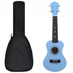 Sopran ukulele komplekt kotiga lastele sinine 21"