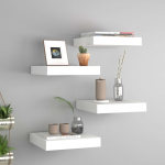 Seinariiulid, 4 tk, valge, 23 x 23,5 x 3,8 cm mdf