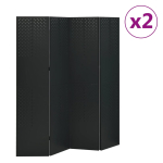 4 paneeliga ruumijagaja 2 tk, must, 160 x 180 cm, teras