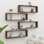 SEINA KUUBIKRIIULID 4 TK, PRUUN TAMM, 100X15X30 CM, TEHISPUIT