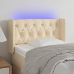 LED-voodipeats, kreemjas, 83x16x78/88 cm, kangas