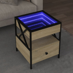 Diivanilaud LED-tuledega, sonoma tamm, 40 x 40 x 51cm