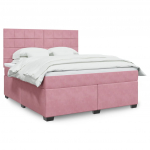 KONTINENTAALVOODI MADRATSIGA, ROOSA, 180X200 CM, SAMET