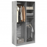 Riidekapp, hall sonoma tamm, 100 x 50 x 200 cm, tehispuit