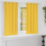 Kardinad r&otilde;ngastega 2 tk kollane sinep 175 x 140 cm pol&uuml;ester