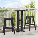 Baaritool 2 tk Must 52 x 43 x 73,5 cm HDPE