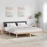 Voodiraam peatsiga pruun ja tumehall 180 x 200 cm M&auml;nnipuit