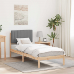 Voodiraam Pehme Peatoega Helehall 80 x 200 cm Tahke m&auml;nd