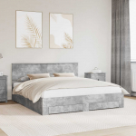 Voodiraam peatsiga sahtliga Betoonhall 200 x 200 cm Tehispuit