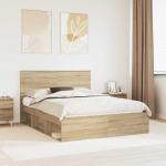 Voodiraam peatsiga Sonoma tamm 150 x 200 cm Tahke m&auml;nd