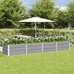 Taimekast helehall 320 x 80 x 45 cm teras
