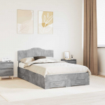 Voodiraam peatsiga sahtliga Betoonhall 120 x 190 cm Tehispuit