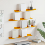 Ujuv riiul 4 tk Kollane sinep 60 x 8,5 x 2,5 cm Teras