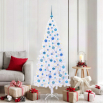 Tehisj&otilde;ulupuu koos 300 led-iga valge 180 cm pvc ja teras