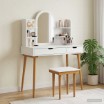 Vidaxl Riietumislaud FAUSKE Valge 112 x 50 x 78 cm