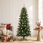 Kunstkuusk koos j&otilde;ulukuuliga 120 cm 150 LED-i Soe valge