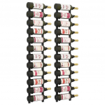 Seinale kinnitatavad veiniriiulid 12 pudelile, 2 tk, must raud