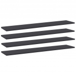Riiuliplaadid 4 tk, hall, 100x20x1,5 cm, puitlaastplaat