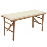 Kokkupandav aiapink padjaga, 118 cm, bambus