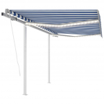 Automaatne varikatus, tuuleandur, LED, 3x2,5 m sinine, valge