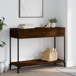 Konsoollaud, pruun tamm, 100 x 34,5 x 75 cm, tehispuit