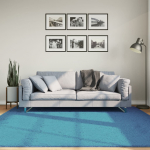 Vaip "oviedo" l&uuml;hikese narmaga, t&uuml;rkiissinine, 200 x 200 cm