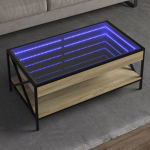 Diivanilaud LED-tuledega, sonoma tamm, 90x50x38cm
