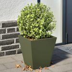 Aia taimekastid 2 tk, oliiviroheline, 30x30x30 cm, teras